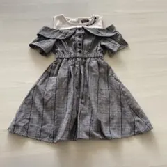 130 RICH MIX チェック柄 ワンピース　肩出し