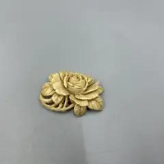 CARVEN カルヴェン ブローチ フラワー バラ 薔薇 ゴールドカラー