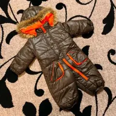 【美品】フード付 ダウンロンパース