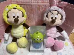 ディズニーストアラッキーバッグ　ミッキーミニーぬいぐるみ　エイリアンミニボックス