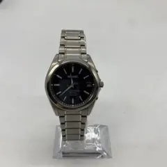 SEIKO☆セイコー☆電波ソーラー☆腕時計☆7B52☆ブラック文字盤×シルバー針 SEIKO電波ソーラー腕時計7B52ブラック文字盤×シルバー