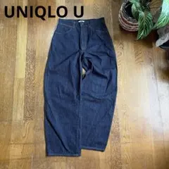 極美品✨ユニクロU ワイドフィットカーブジーンズ ブルー27のサムネイル