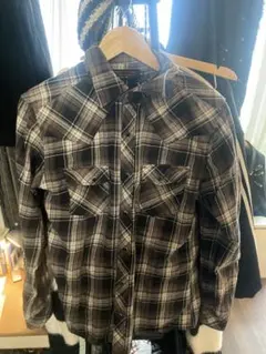 チェックシャツ　サブカル　y2k ダメージシャツ