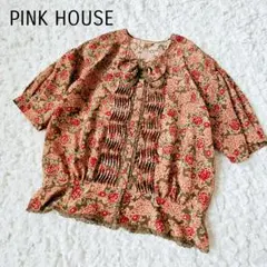 PINK HOUSE 半袖ブラウス ピンタック フリル ラベンダー - メルカリ