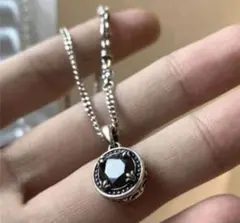 silver925 CHクロスボールブラックオニキスネックレス