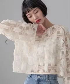 LOWRYS FARM ローリーズファーム チュールレース2WAYカーディガン