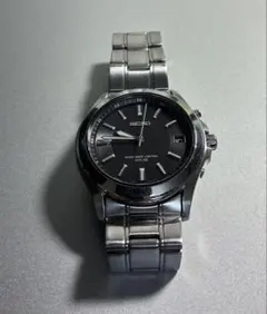 松*人様 SEIKO ソーラー電波時計 ブラック 稼働品