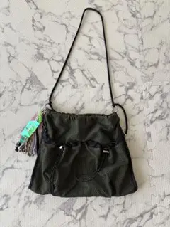 軽量　niko and... メッシュショルダーバッグ オリーブグリーン