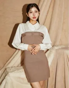 Darich シャツドッキングミニワンピース