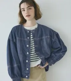coca デニムボリュームスリーブジャケット　インディゴ