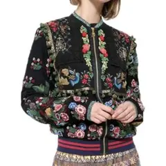 新品未使用 Desigual デシグアル ブルゾン ビーズ刺繍 レース シアーのサムネイル