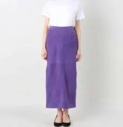 【未使用タグ付】Plage（プラージュ）☆38☆　羊革ロングスカート　パープル