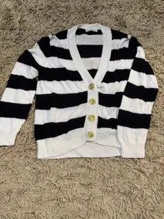 ボーダー Vネックカーディガン