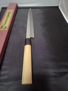 左 堺味正作 本霞 白鋼 柳刃 8寸 240mm 水牛八角柄 - メルカリ