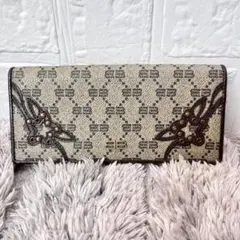 美品　バレンシアガ　総柄　長財布　カットレザー　ブラウンのサムネイル