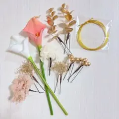 ウェディング用髪飾り　ドライフラワー