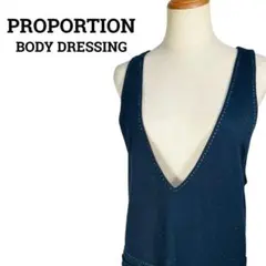 プロポーションボディドレッシング ジャンパースカート ネイビー ポケット付き