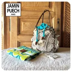 良品✨　JAMIN PUECH ハンドバッグ　保存袋付き　フラワー　刺繍　ビーズ