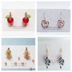 限定セットシンプル小粒ピアス、イヤリング、樹脂ピアス、樹脂イヤリング