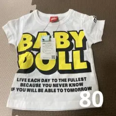 (80)ベビードール 白　半袖　Tシャツ