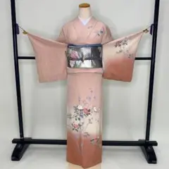 訪問着セット　附下　友禅　襦袢付き　帯揚げ　帯〆　リユース　新品小物　R-59
