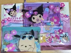 サンリオ フラットポーチ 日焼け セリア ダイソー ポチャッコ クロミ 2個のサムネイル