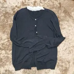 カーディガン M 襟フリル