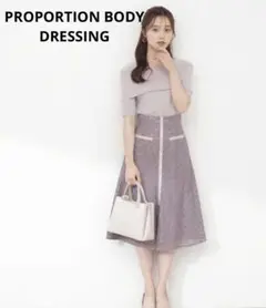 プロポーションPROPORTION バイカラーレーススカート