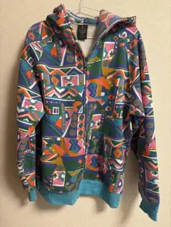 ICE 総柄ジップアップパーカー マルチカラー Mサイズ