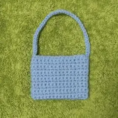 ハンドメイド　手編み　ミニハンドバッグ　巾着