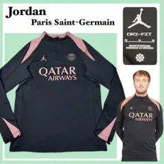 美品✨ジョーダン×PSG 1/4ジップ ドリフィット M ピンク QATARロゴ