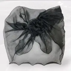 黒 シフォン ストール リボンデザイン フォーマル 結婚式