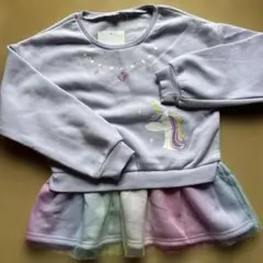 【新品】130cm　ユニコーン　トップス　裏起毛　長袖　トレーナー　女の子　冬物