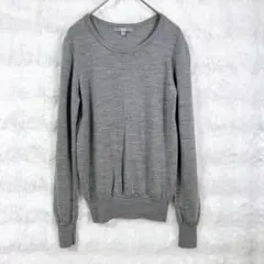 〈UNIQLO〉クルーネックニット 長袖 グレー M ウール100%
