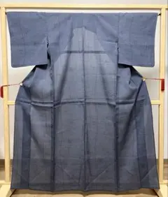 □E6579□美品□正絹□黒×藍色 夏大島紬 単衣 着物□丈163 裄65 - メルカリ