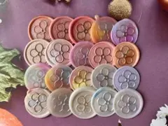 お花　オリジナルシーリングスタンプシール　20枚セット