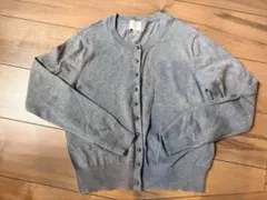 グレー カーディガン S シルバーボタン