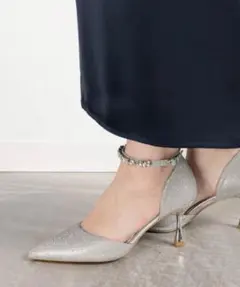 RANDA 2way グリッターストラップパンプス