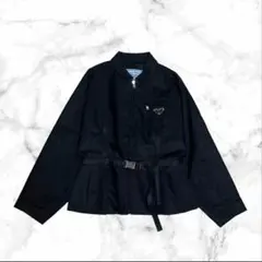 【極美品】PRADA/プラダ　リナイロン ジャケット　三角ロゴ プレート　ベルト