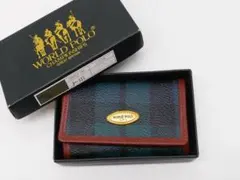 [3502]　未使用　＊ワールドポロ＊　レザー　6連　キーケース　グリーン系