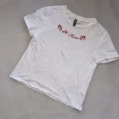 H&M DIVIDED 刺繍 ホワイト Tシャツ Sサイズ