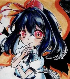 手書き】東方Project 射命丸文色紙 - メルカリ