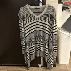 23区 ストライプ Vネック ニット 38