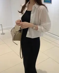 dholic ディーホリック　ニット　ノースリーブ　ワンピース　韓国　ブラック