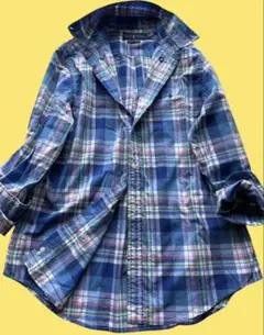 【美品】現行 ラルフローレン 長袖シャツ ポニーロゴ刺繍 チェック　XL