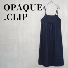 OPAQUE.CLIP　ウールライクキャミワンピース　ツイード調　ブラック　40のサムネイル