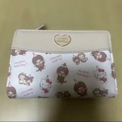 未使用　キティ＆モンチッチ　二つ折り財布　ベージュ　L字ファスナー　サンリオのサムネイル