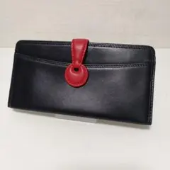 ARUKAN アルカン 長財布 本革ラムレザー ウォレット ブラック×レッドのサムネイル