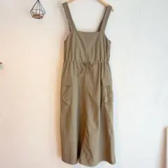 GU テックジャンパードレス　オリーブ　Sサイズ　ジャンパースカート　サロペット