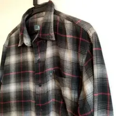 G.H.BASS＆CO. メンズ　ネルシャツ グレー チェック　M ボタンダウン